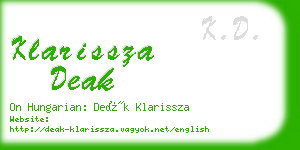 klarissza deak business card